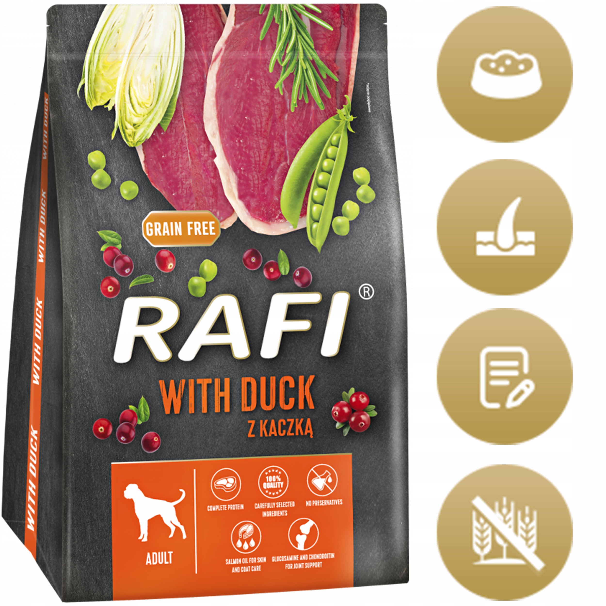 sucha karma dla psa rafi adult z kaczką 3 kg - 2 szt.