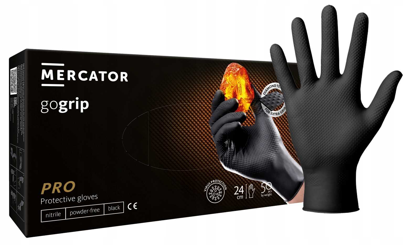 rękawice nitrylowe 50 szt. 9-l gogrip black