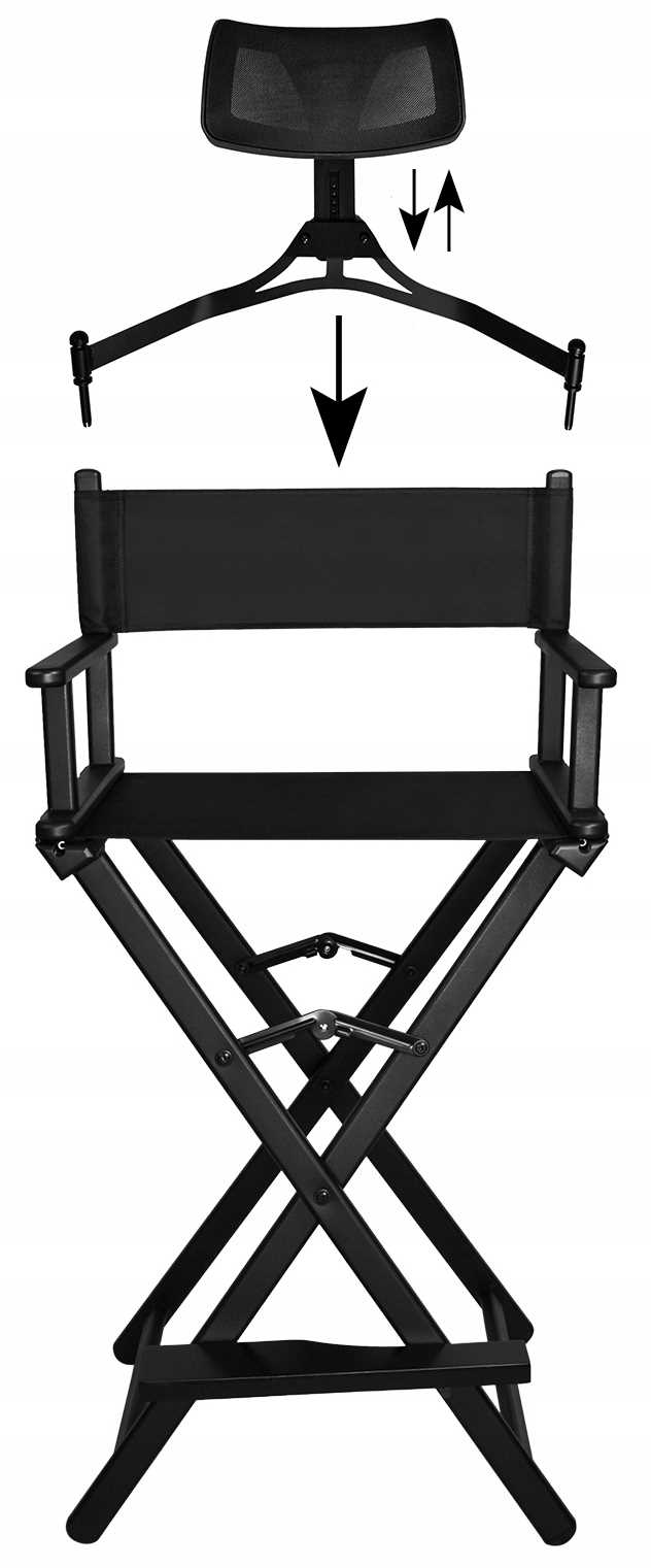 krzesło do makijażu aluminiowe z zagłówkiem