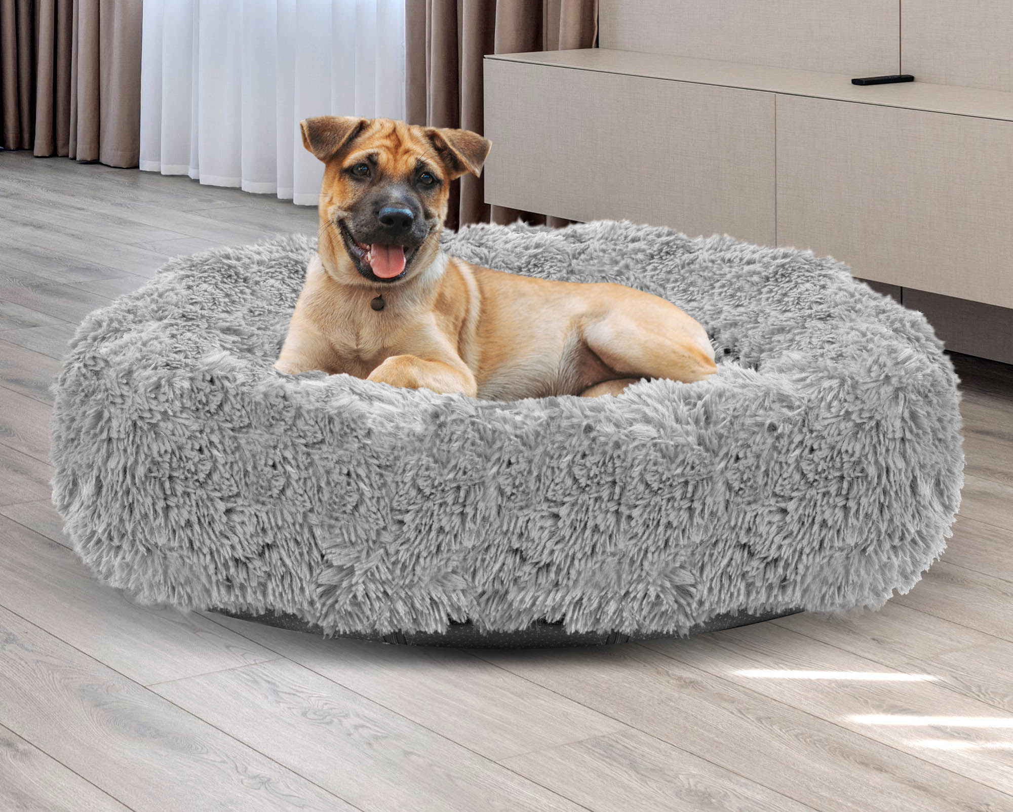 legowisko shaggy 40 cm jasnoszare