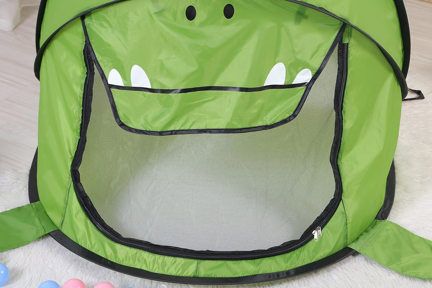 namiot samorozkładający dla dzieci domek do domu ogrodu zielony dinozaur