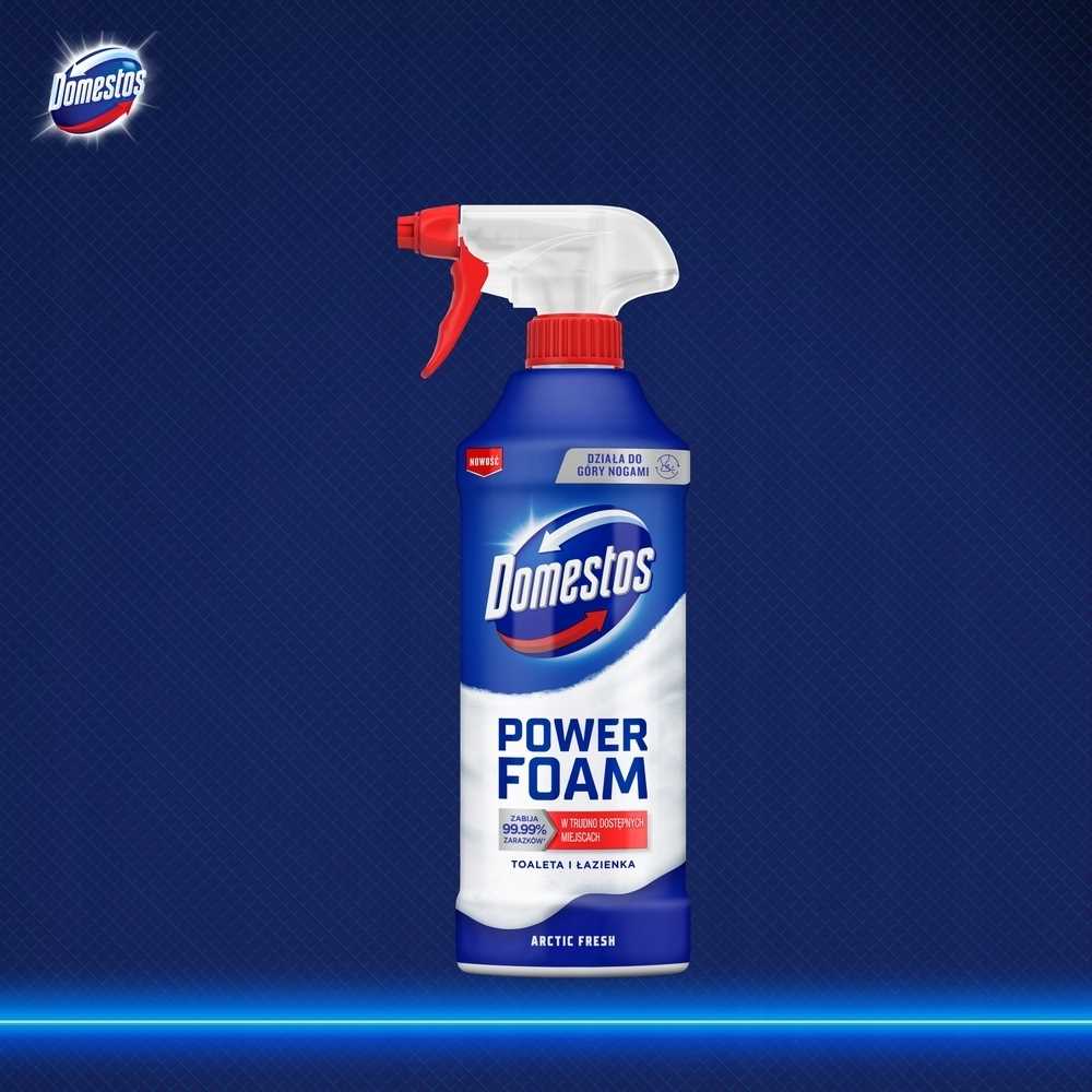 domestos power foam piana do mycia toalety i łazienki arctic fresh 435ml