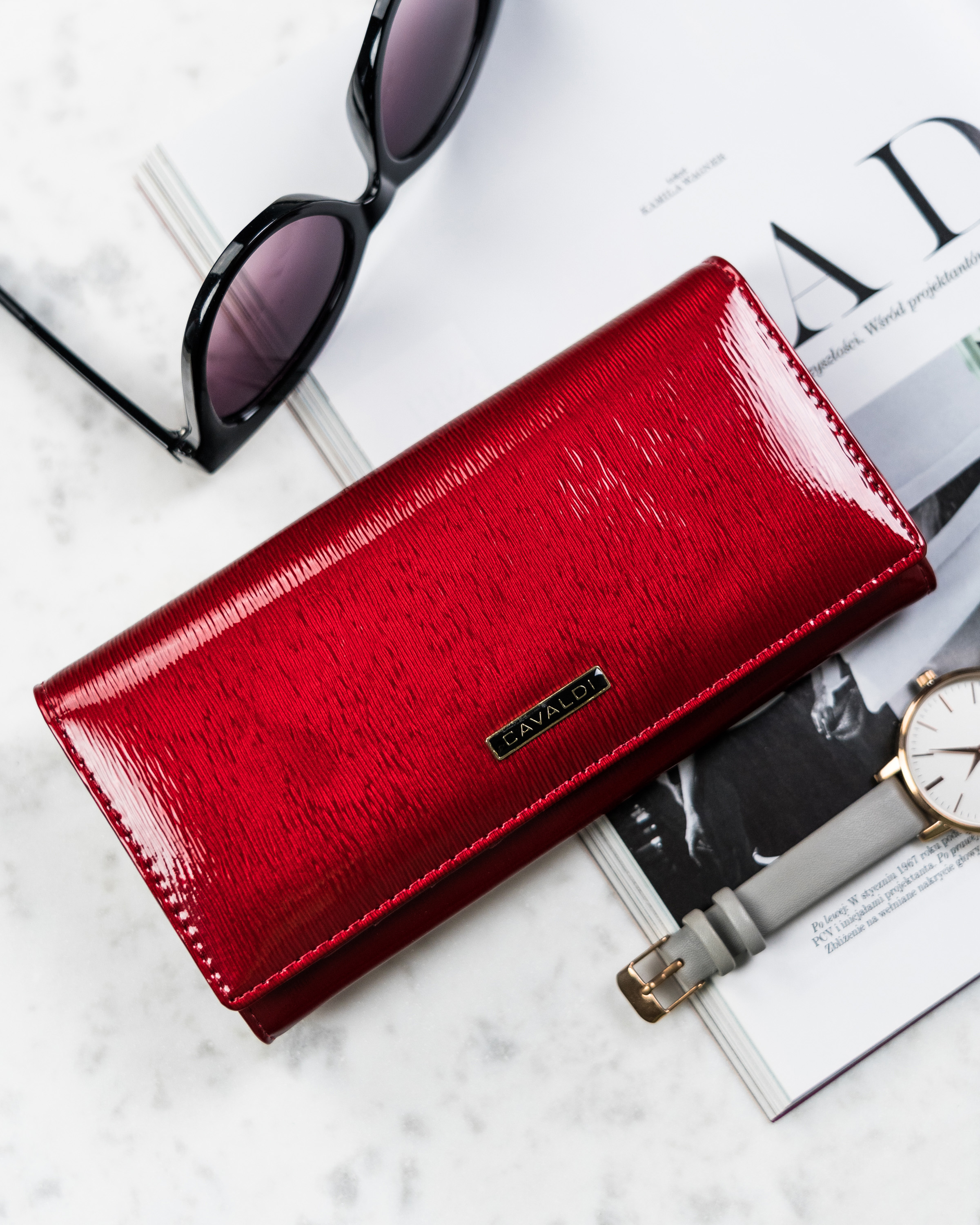 portfel damski skórzany h27-1-sh9-6024 red