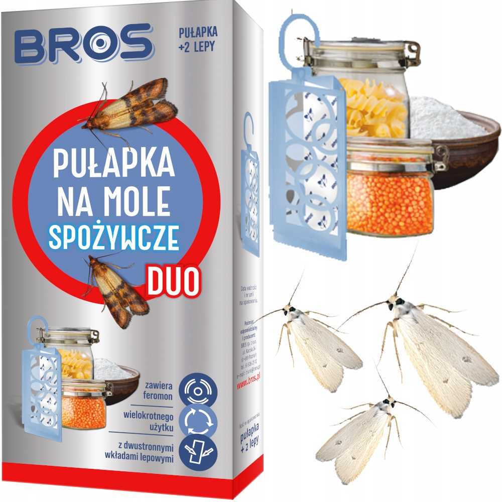 bros - pułapka na mole spożywcze duo + 2 wkłady