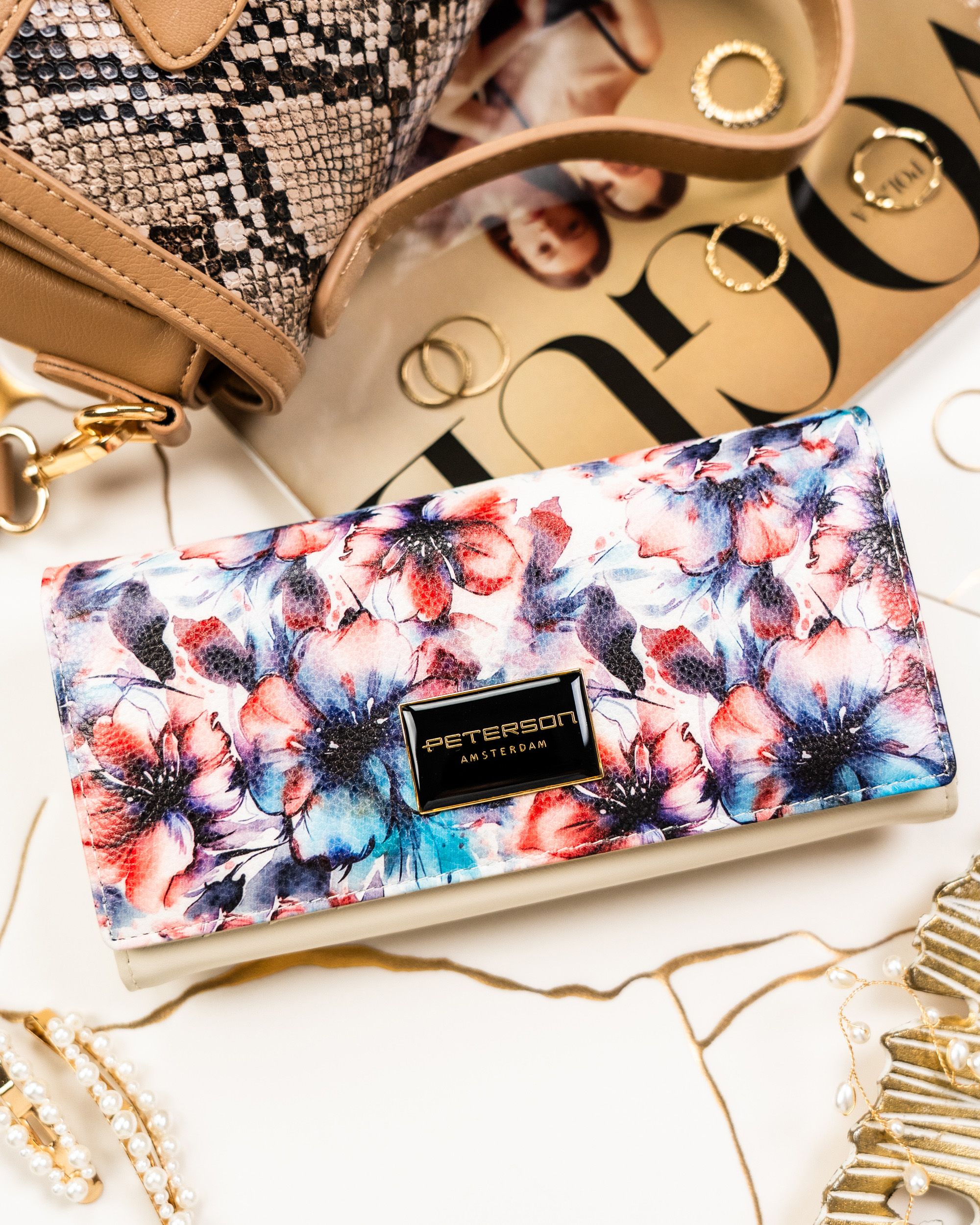 portfel damski skóra+pu ptn px27-pf2-4924 blue