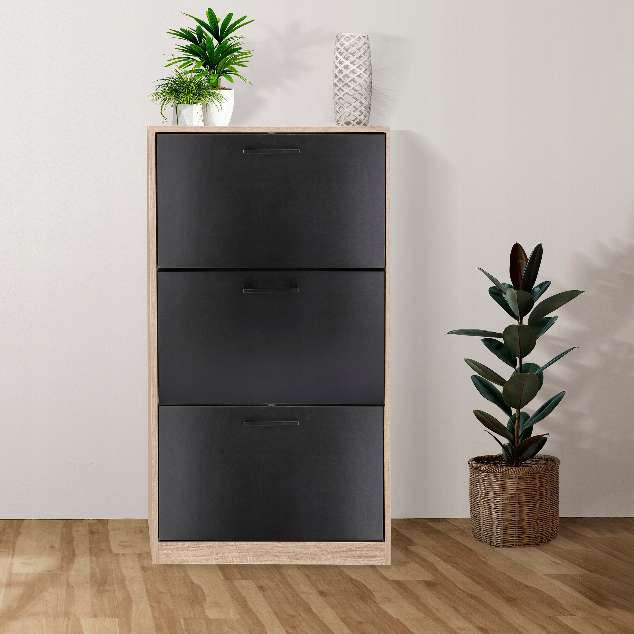 szafka na buty regał 3 komory obuwie komoda pojemna do przedpokoju regał