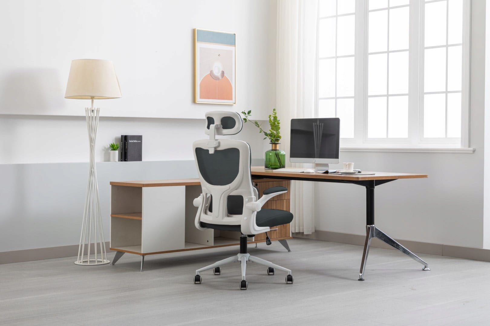 fotel zeo czarny biały