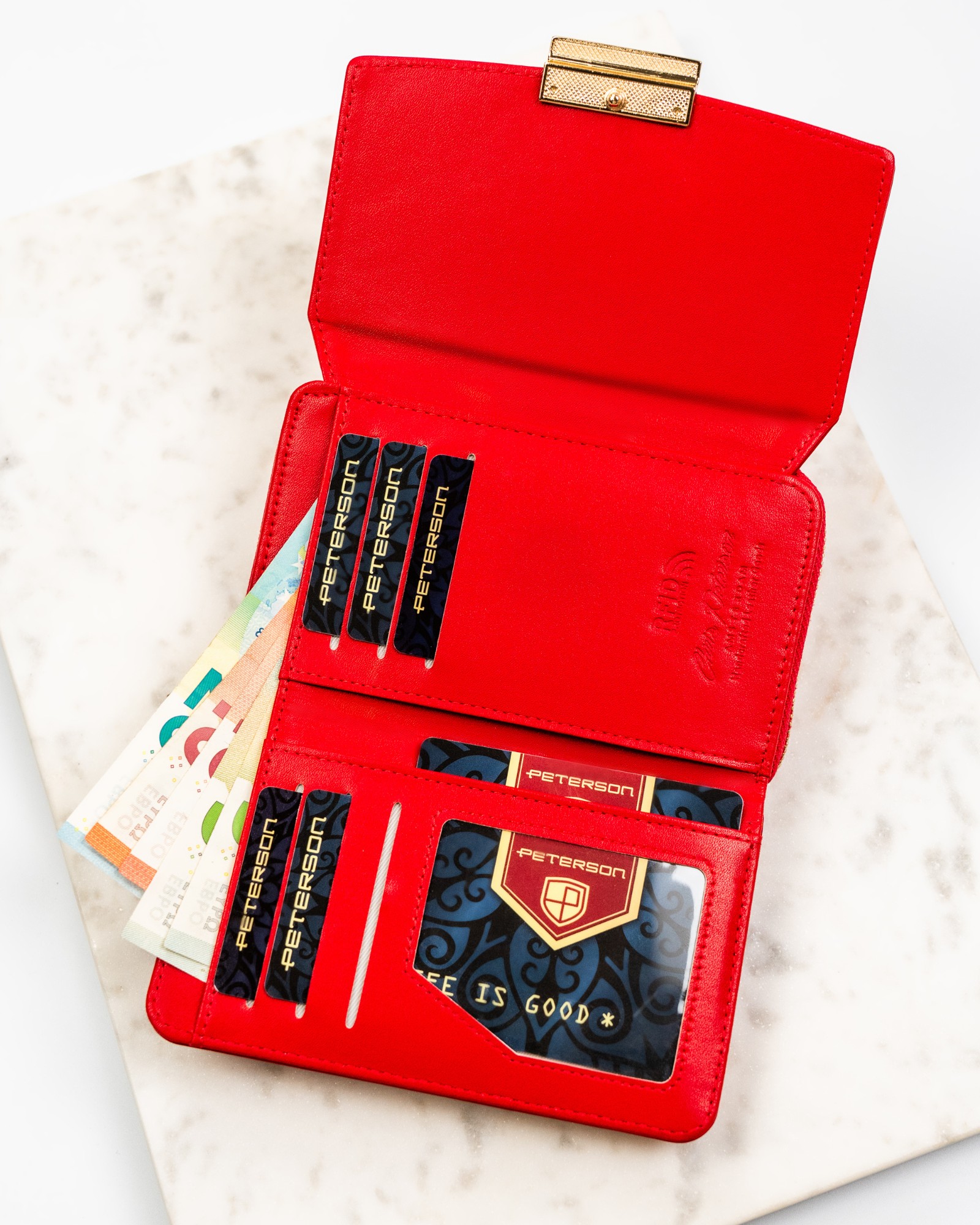 portfel damski eko ptn 0015-ji-9419 red