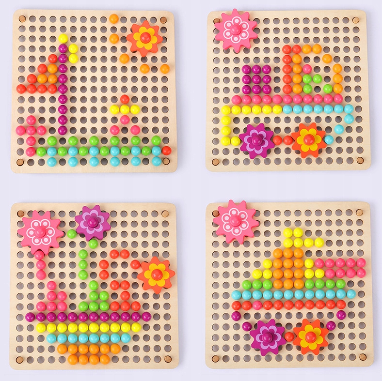 drewniane klocki grzybki jhtoy-617