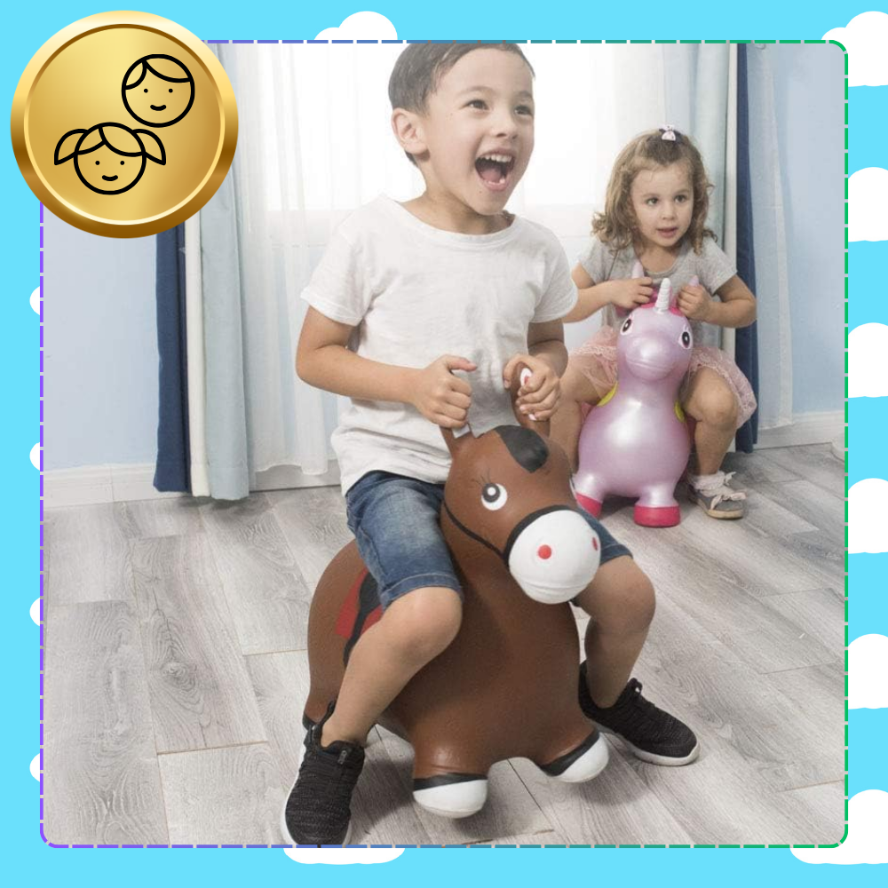 skoczek dla dzieci do skakania gumowy z pompką osiołek