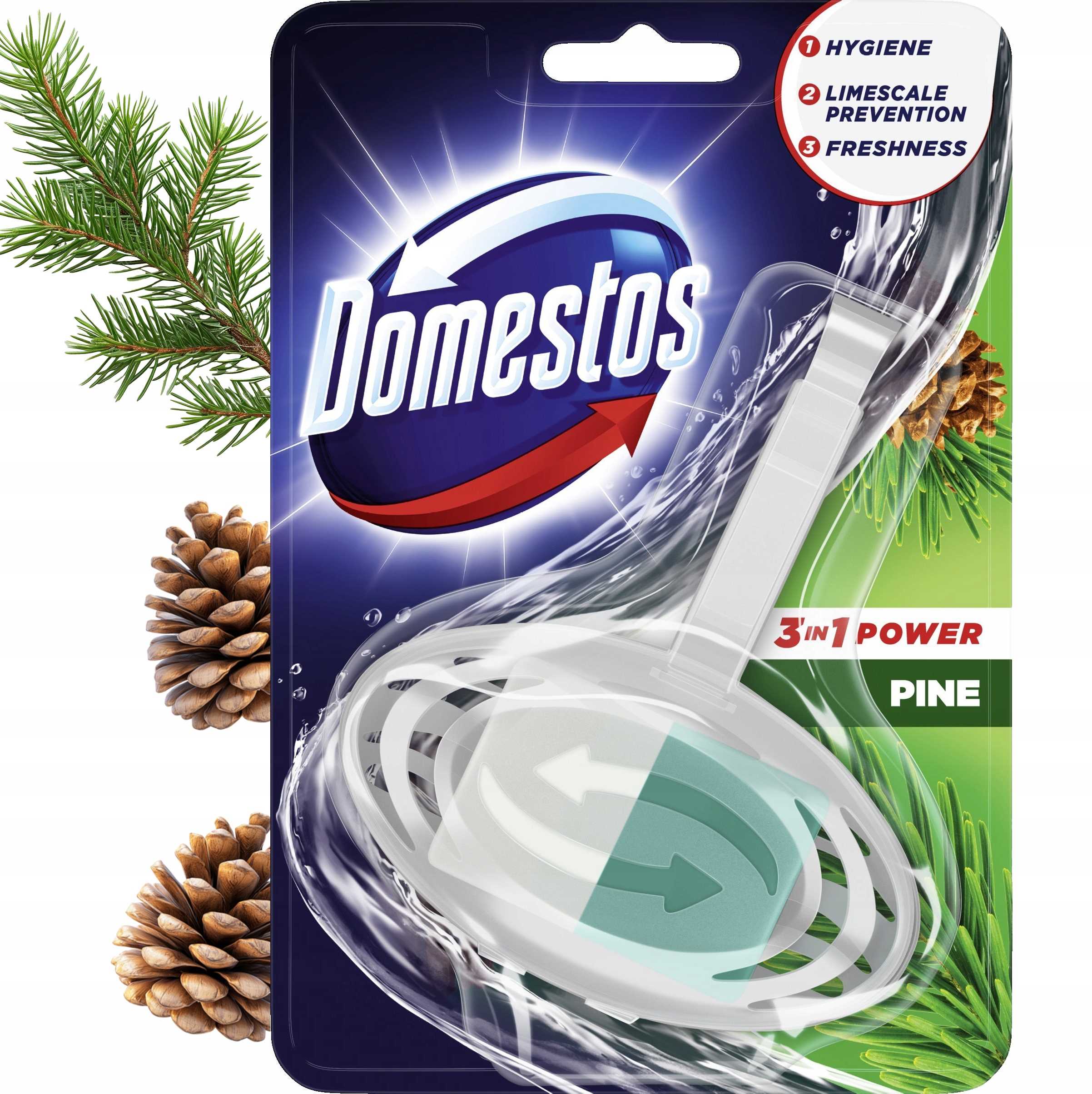 domestos kostka toaletowa wc 3w1 power pine 35g