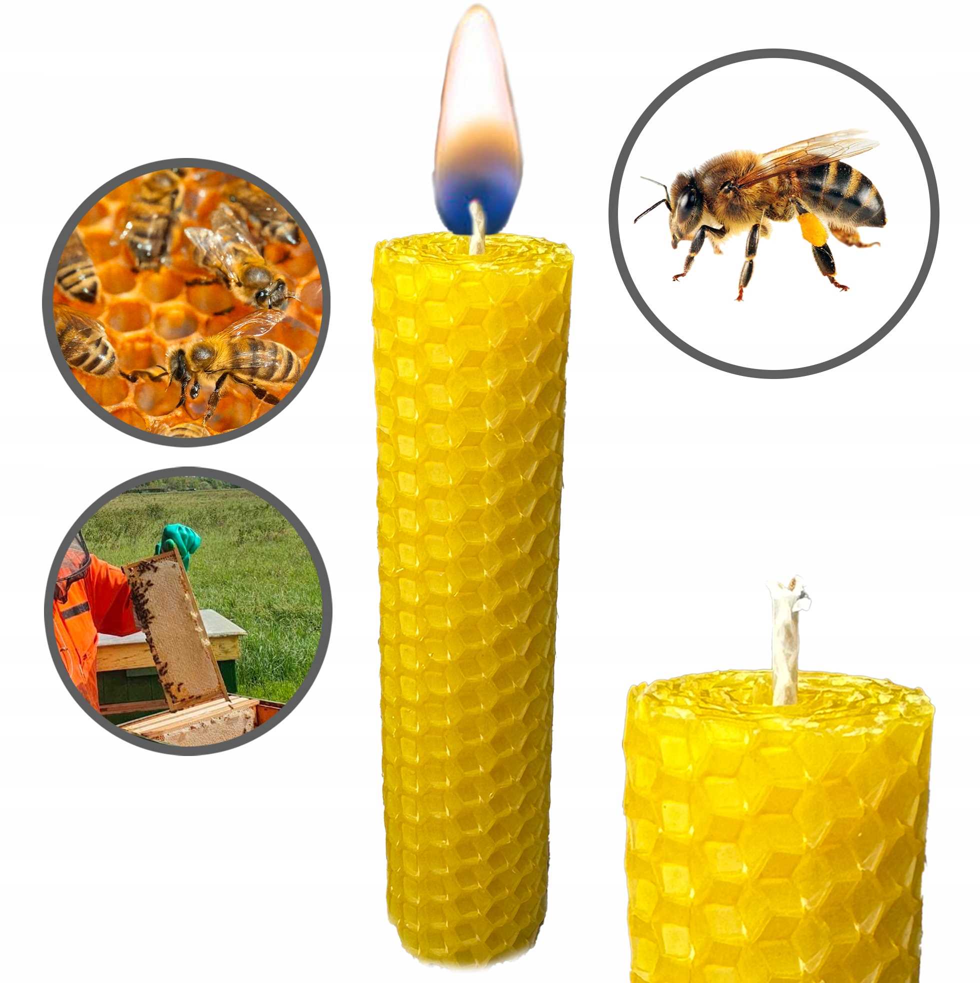 świeca z wosku pszczelego - 1 szt.