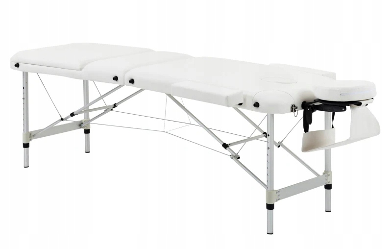 łóżko do masażu składane aluminiowe białe pako 700-039wt