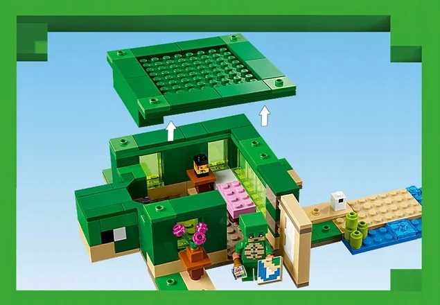 21254 - lego minecraft - domek na plaży żółwi