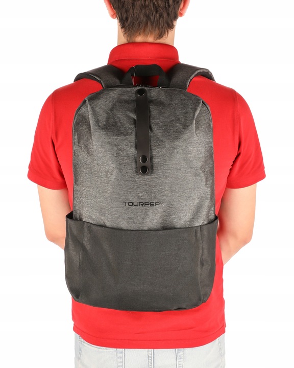 plecak czarny / szary miejski podróżny na laptop 15,6" pojemny do samolotu