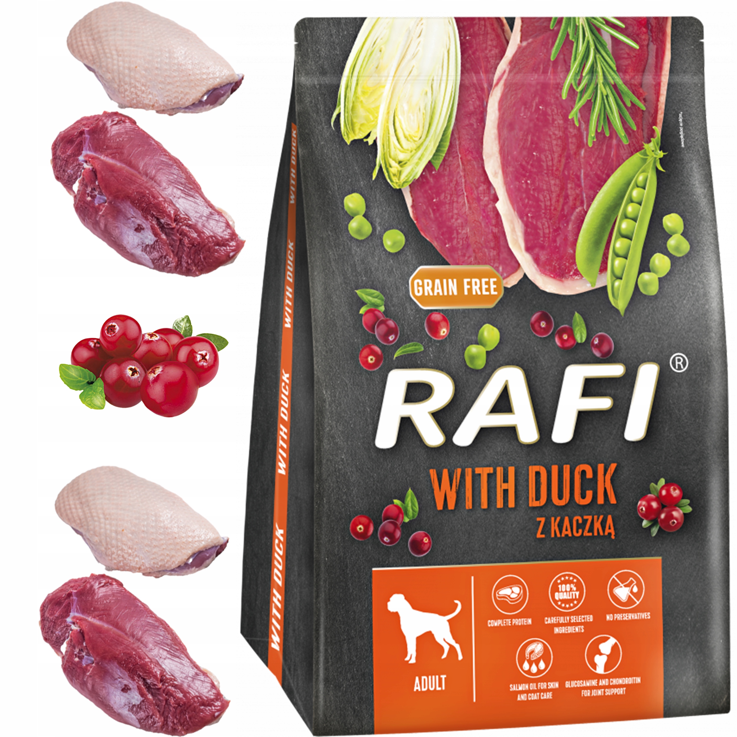 sucha karma dla psa rafi adult z kaczką 3 kg - 2 szt.