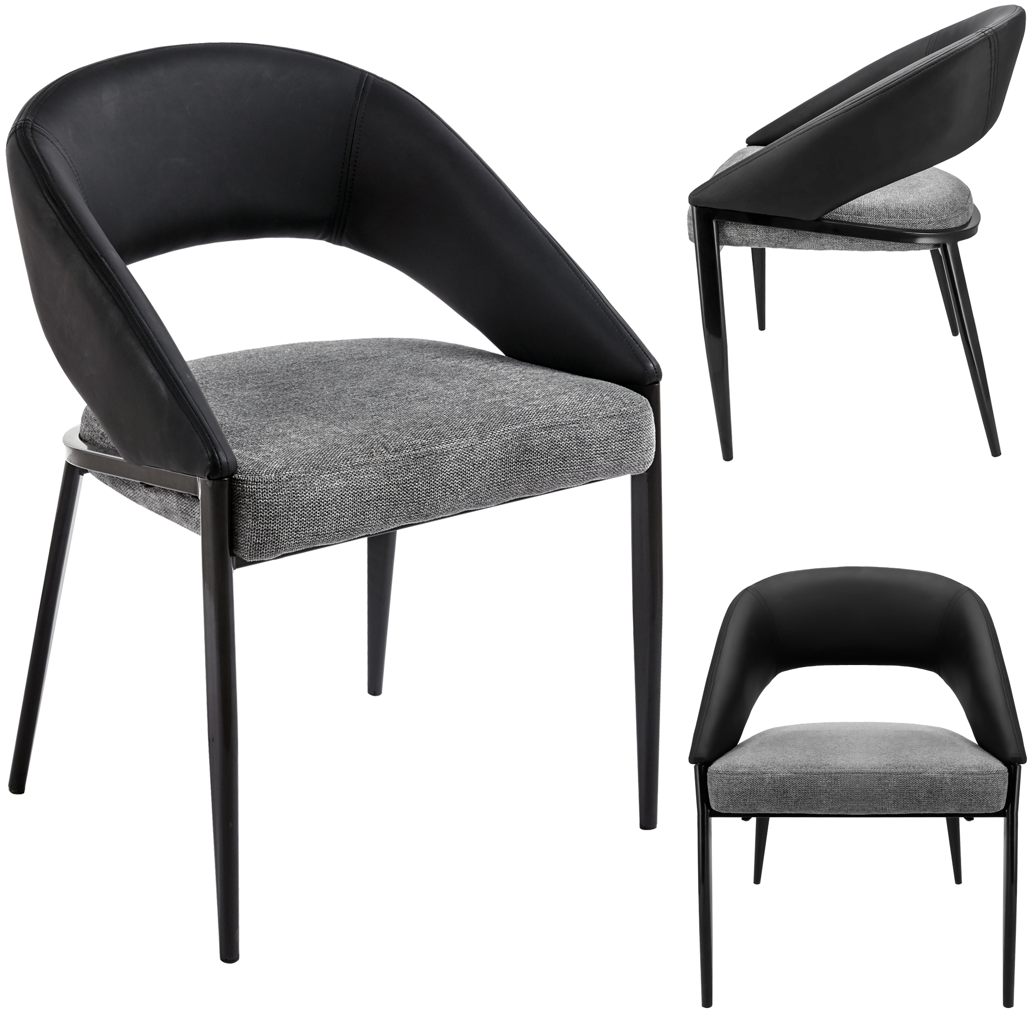 krzesło bergamo czarno-szare