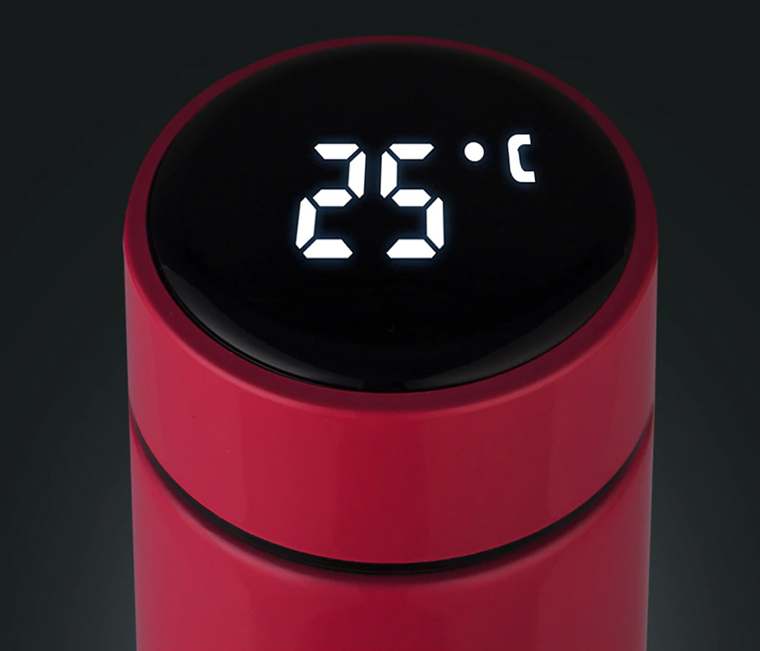 kubek termiczny termos smart led 500ml bordowy