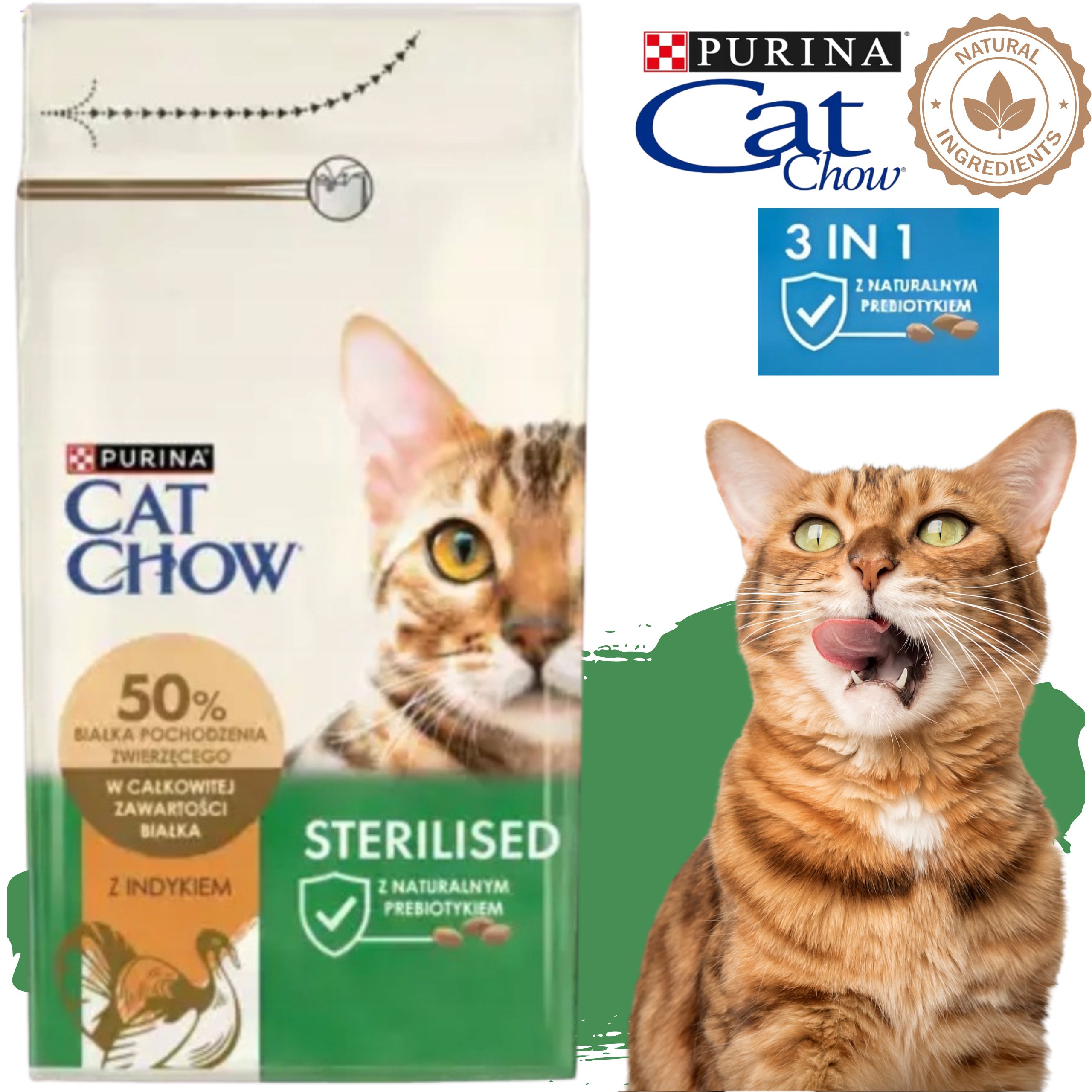 sucha karma dla kotów sterylizowanych cat chow indyk 15 kg +1.5 kg gratis
