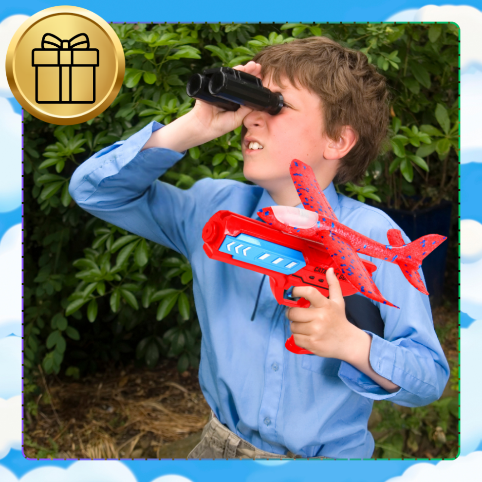 samolot z wyrzutnią szybowiec styropian rzutka zabawka pistolet led