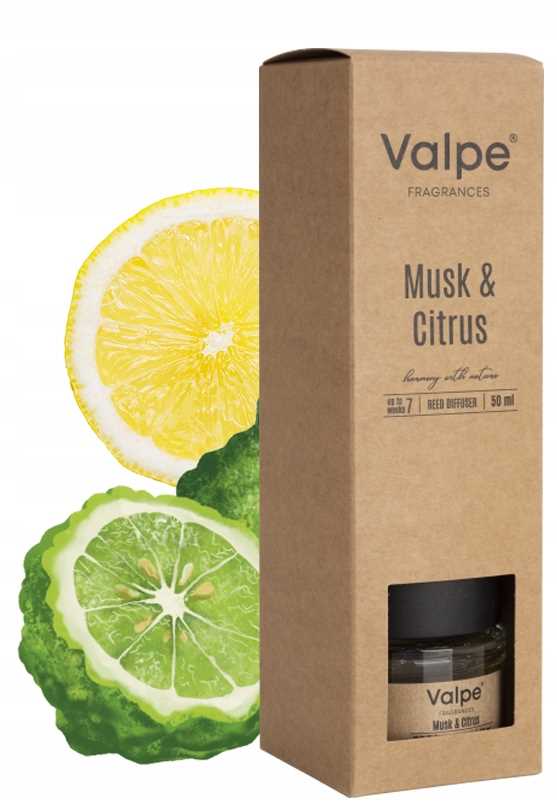 valpe dyfuzor zapachowy z patyczkami piżmo-cytrusy 50 ml dz50-328