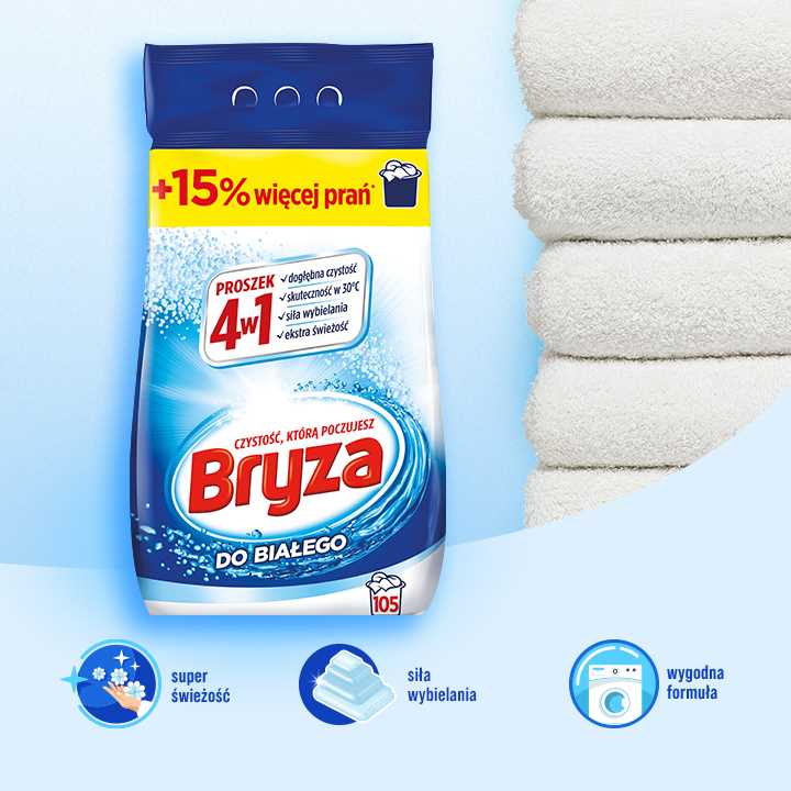 bryza 4w1 proszek white 6,825kg / 105 prań