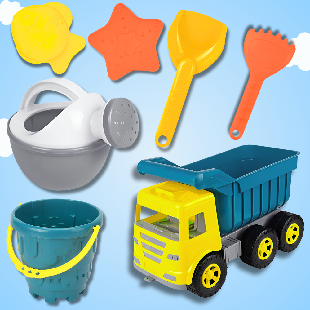 zestaw do piasku piaskownicy wywrotka foremki konewka grabie łopatka