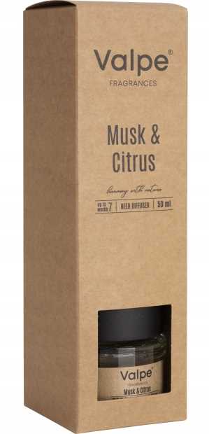 valpe dyfuzor zapachowy z patyczkami piżmo-cytrusy 50 ml dz50-328