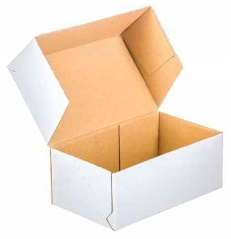 karton fasonowy 250x200x80mm biały-brązowy 3w e 350g/m2 - 100 szt.