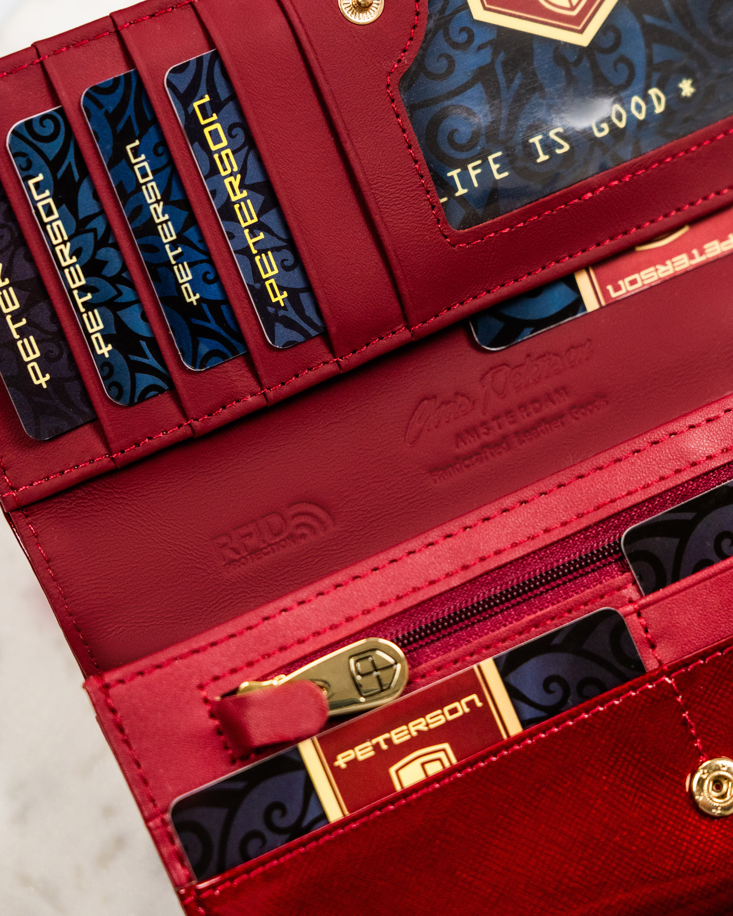 portfel damski skórzany ptn ph27-1-saf-1963 red