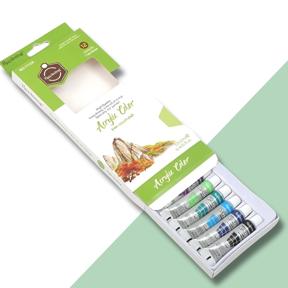 farby akrylowe w tubkach zestaw 12 sztuk 6ml