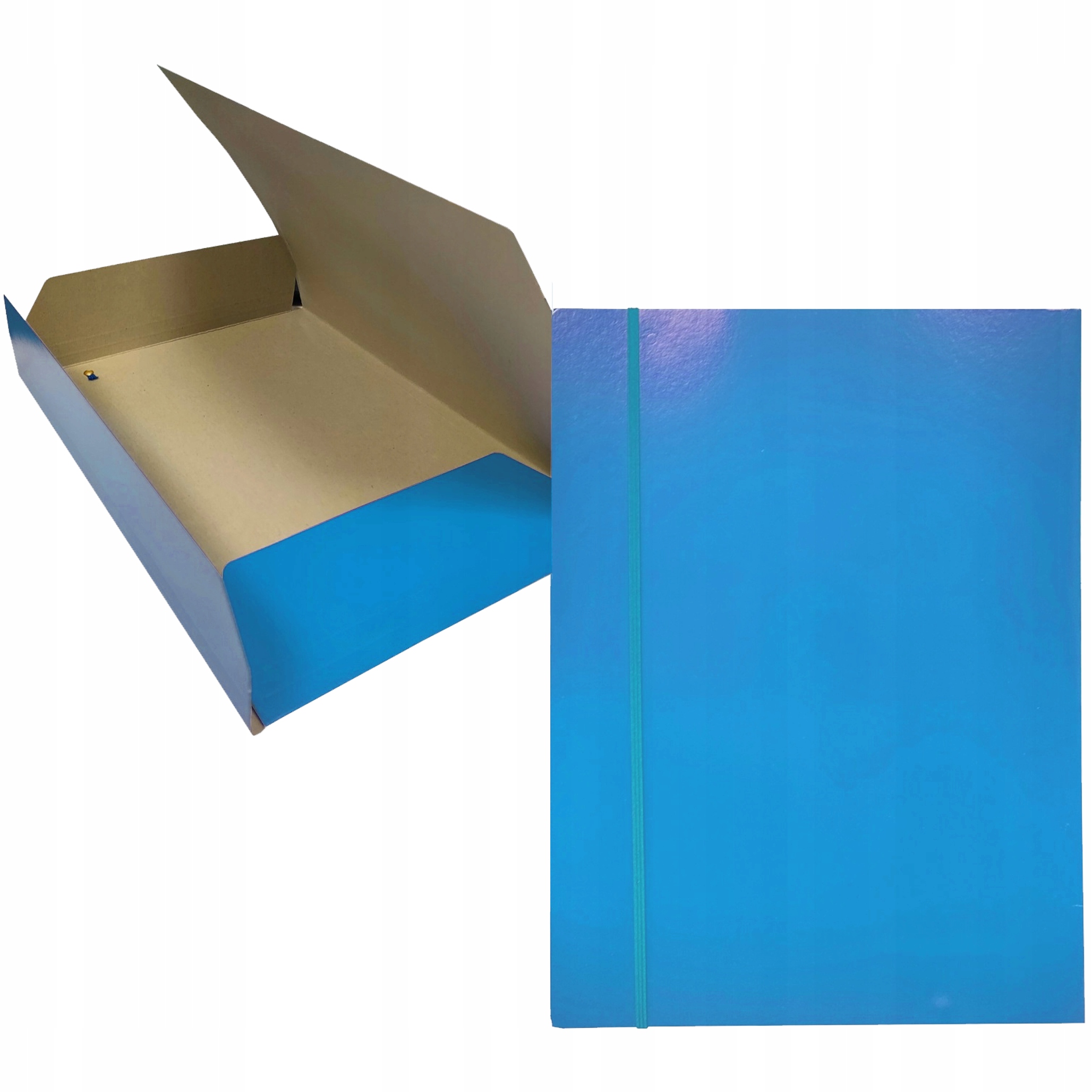 teczka kartonowa lakierowana z gumką bantex a4 niebieska