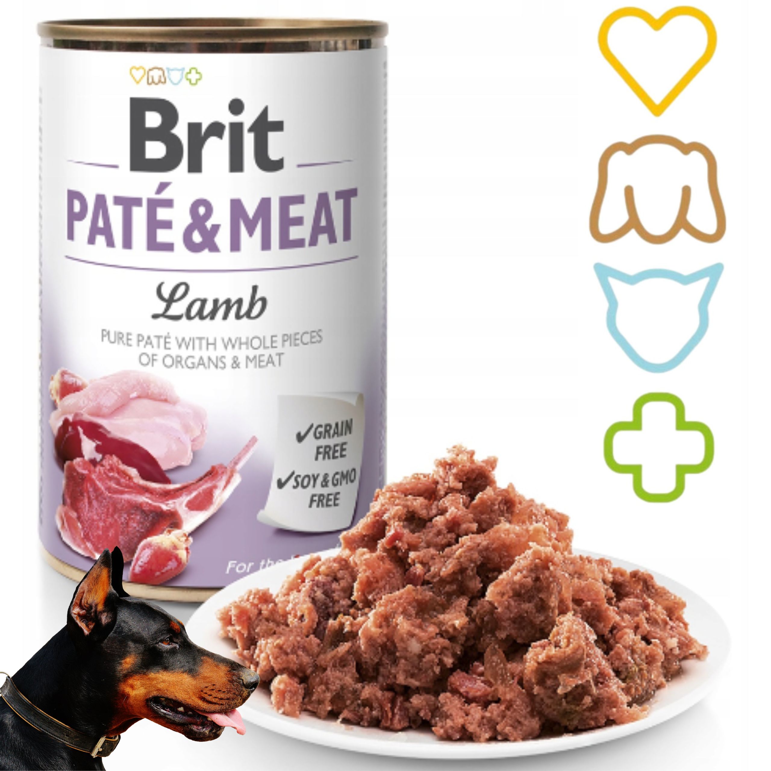 mokra karma dla psa brit pate & meat lamb 400 g z jagnięciną bezzbożowa