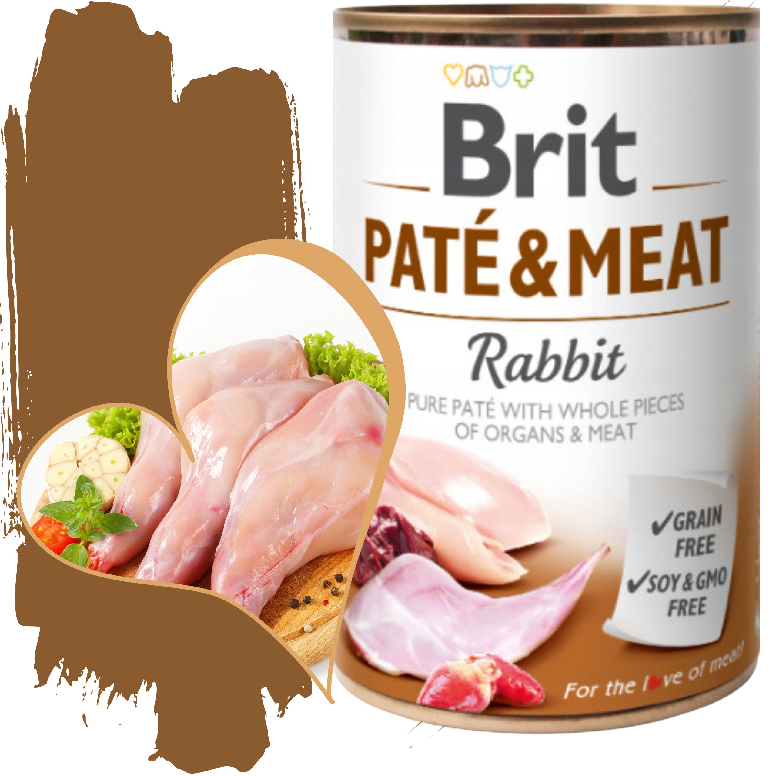 mokra karma dla psa brit pate & meat rabbit 400 g z królikiem bezzbożowa