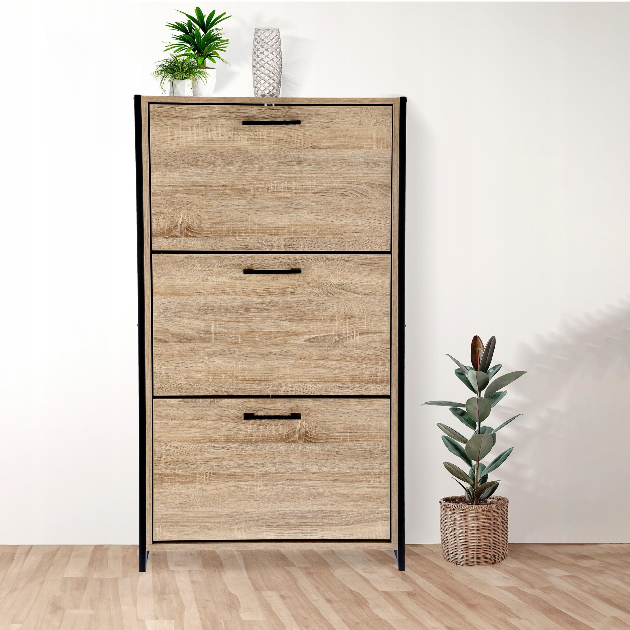 szafka na buty regał 3 komory obuwie komoda pojemna do przedpokoju loft