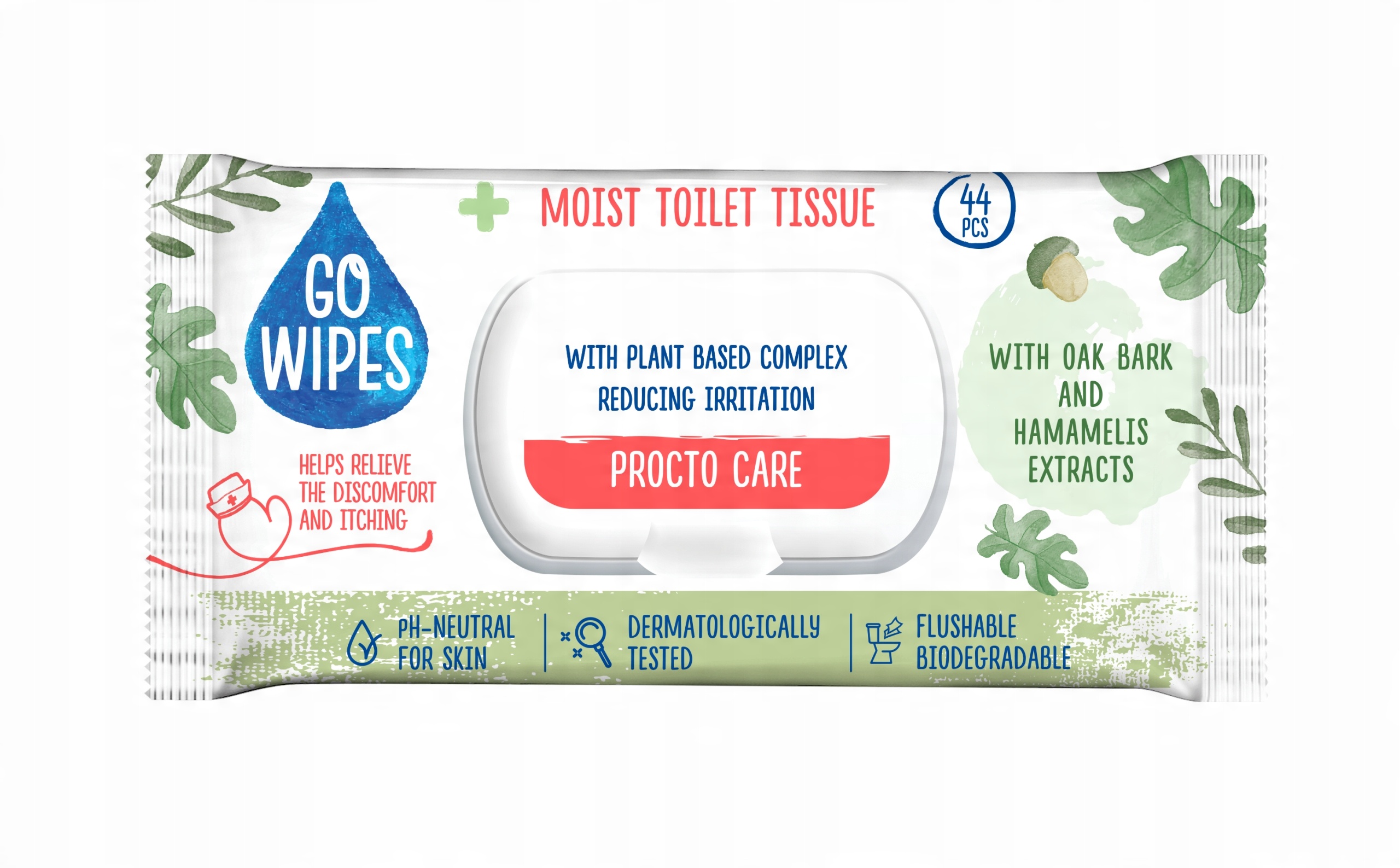 gowipes nawilżany papier toaletowy procto care flip top 44szt.