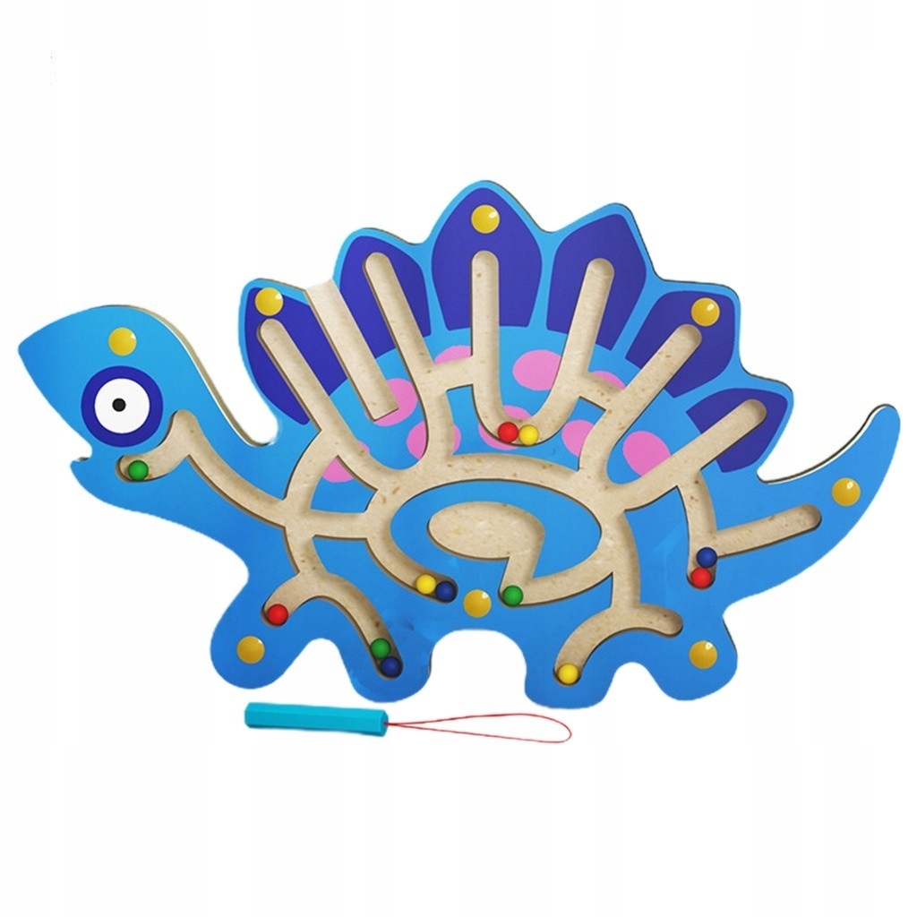drewniany labirynt stegozaurus niebieski  jhtoy-312