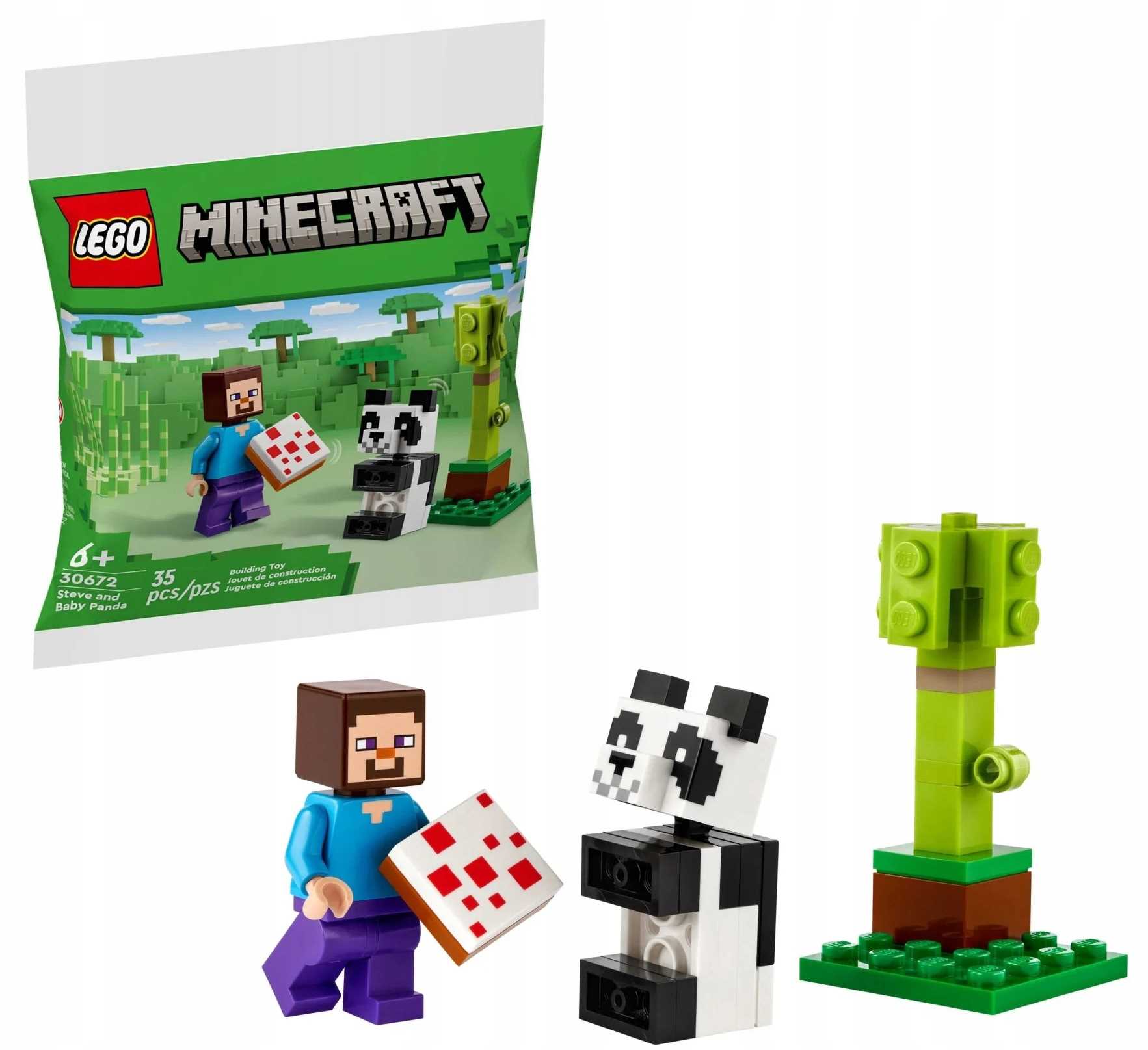 30672 - lego minecraft - steve i mała panda