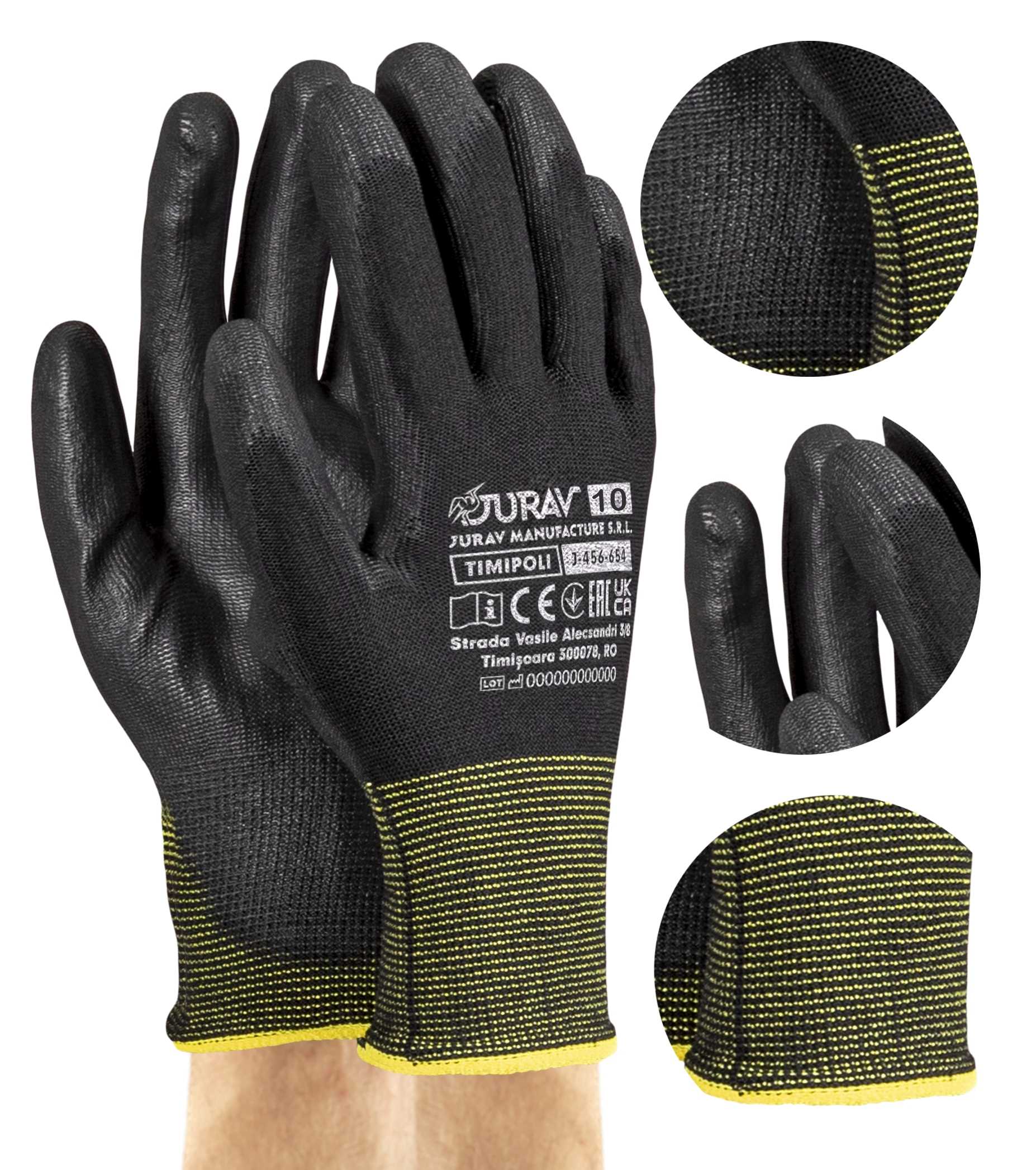 rękawice robocze czarne j-timipoli_bb10-xl - 1 para