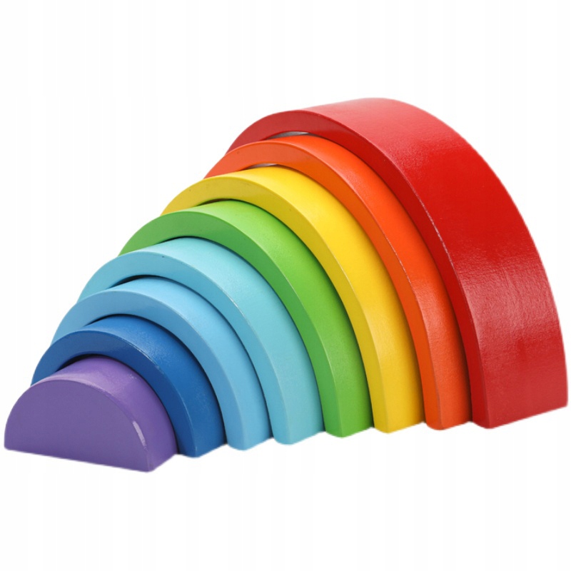 drewniane klocki tęcza jhtoy-318
