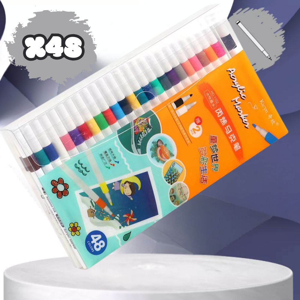 flamastry pisaki akrylowe do różnych powierzchni 48 szt acrylic marker