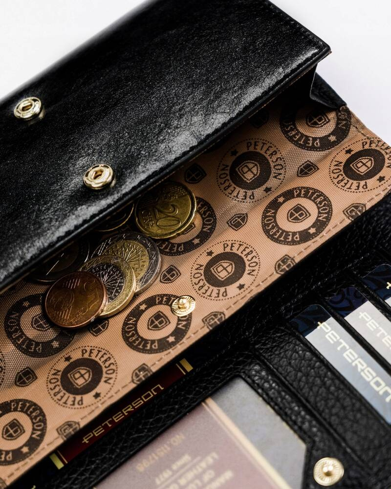 skórzany portfel damski z wężowym wzorem - peterson