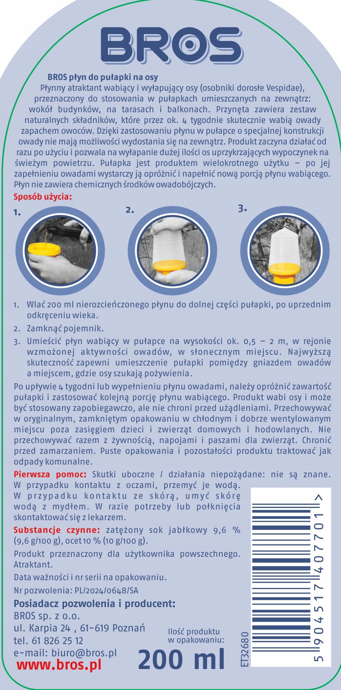 bros - płyn do pułapki na osy 200ml