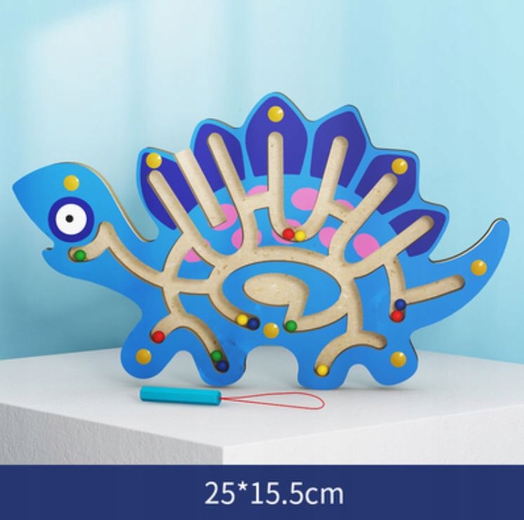 drewniany labirynt stegozaurus niebieski  jhtoy-312