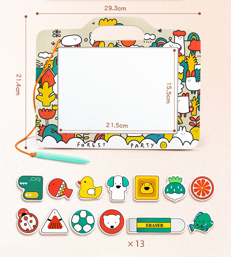 znikopis drewniany tablica dwustronna do pisania magnesy forest party