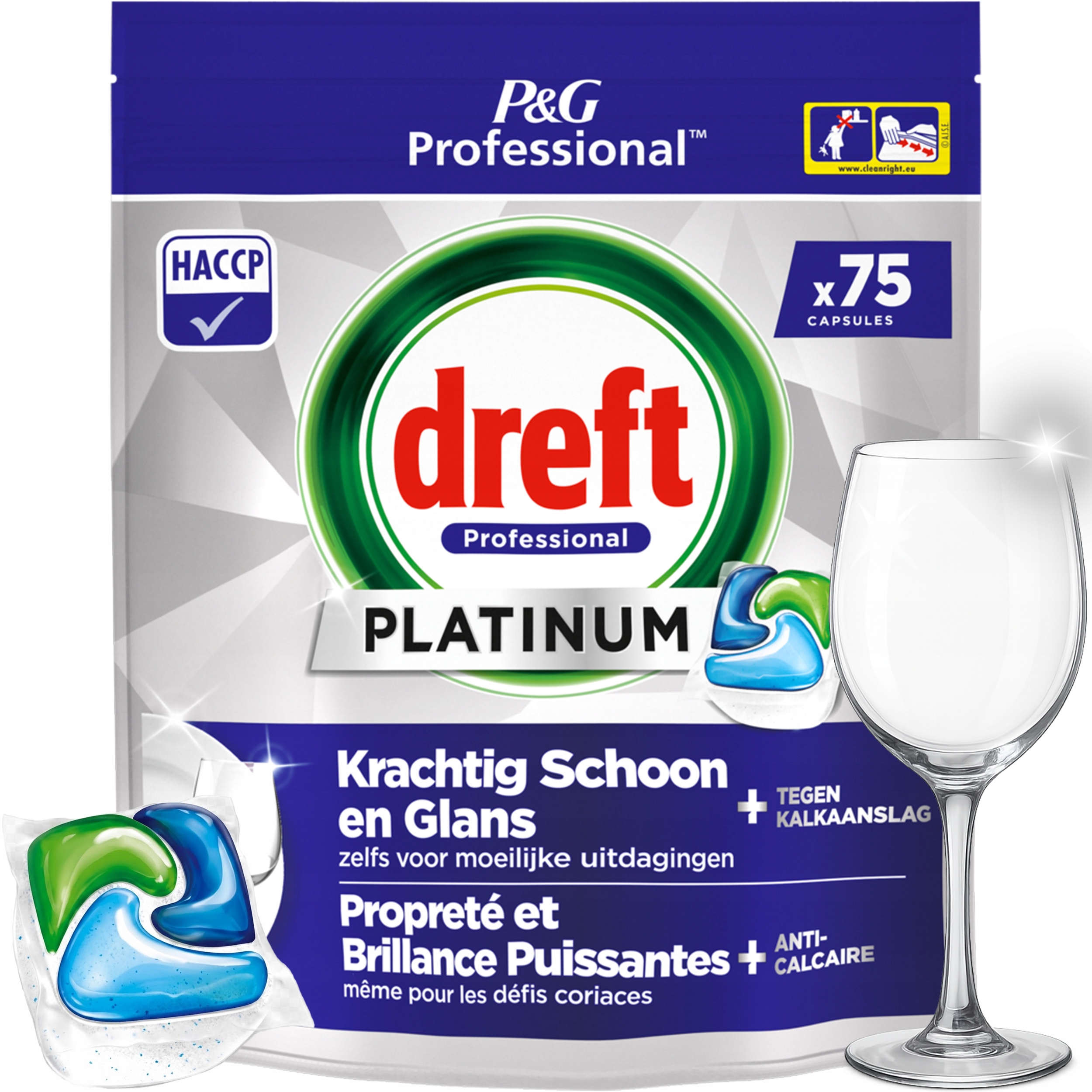 dreft professional kapsułki do zmywarki platinum all in one regular 75 szt.