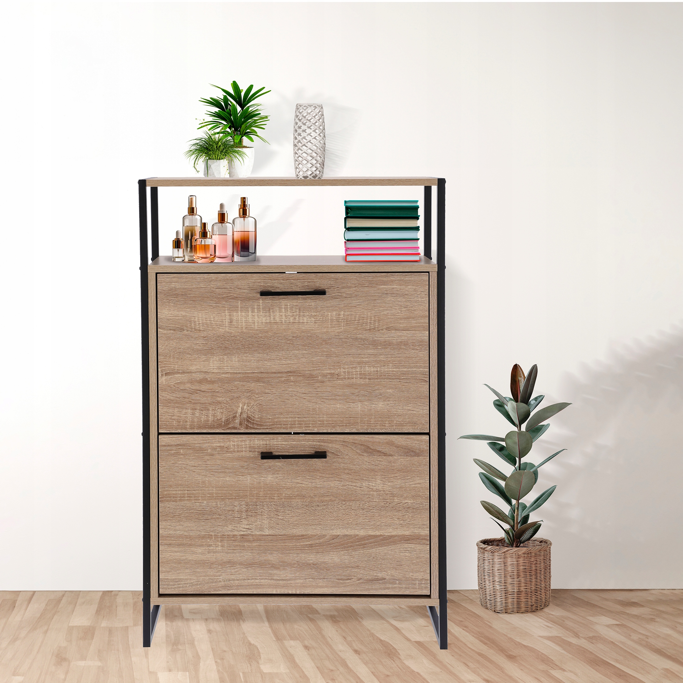 szafka na buty regał 2 komory obuwie komoda pojemna do przedpokoju loft