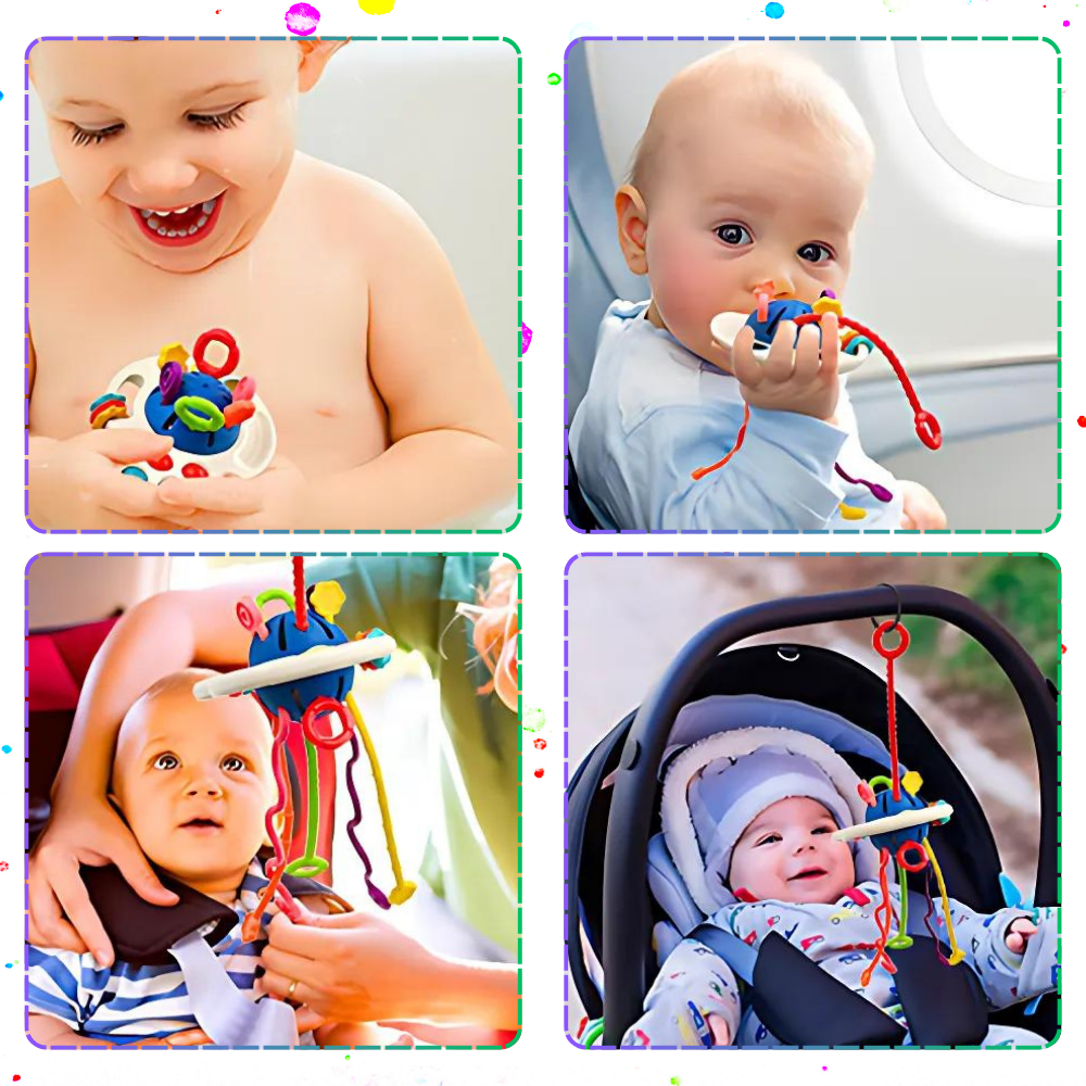 zabawka sensoryczna dla niemowlaka 4 w 1 ośmiornica rozwój zmysłów dziecka