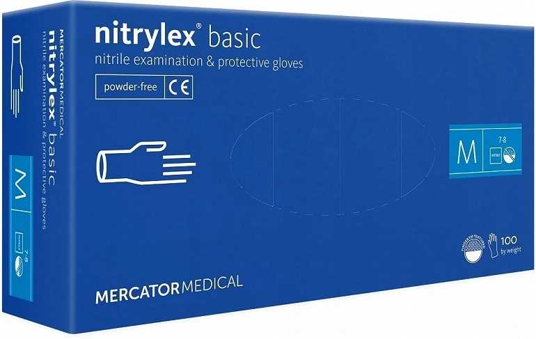 rękawice nitrylowe 100 szt. nitrylex basic dark blue 8-m