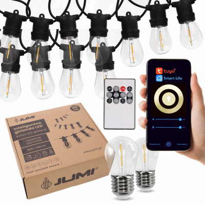 girlanda led sterowana 19m świetlna ciepłobiała smart z aplikacją tuya